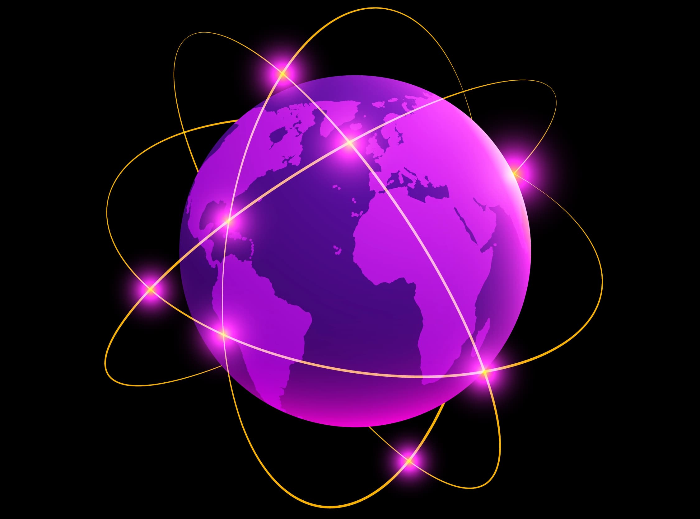 A connected globe representing Digital OORT's global talent network